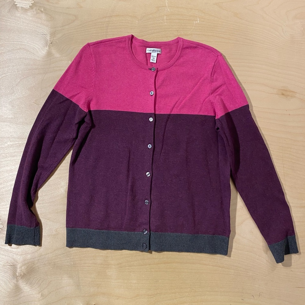 Croft & Barrow Pink and Purple Women's Cardigan PS (QK)
